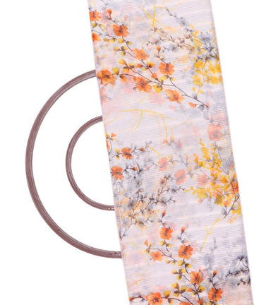 White Colour Floral Print Chiffon Fabric